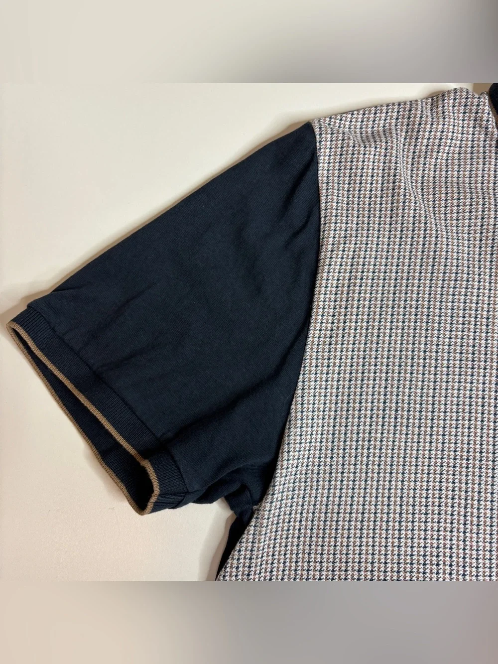 Denim & Flower Ricky Singh Preppy Mod Houndstooth Polo Shirt M - Picture 5 of 10